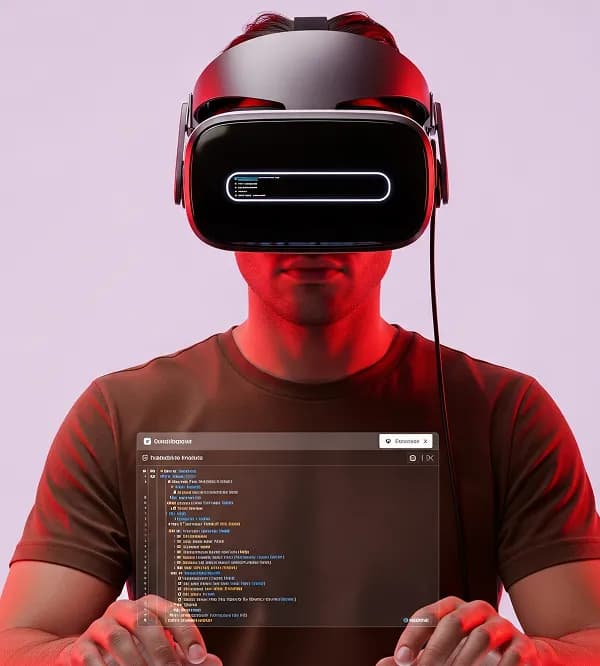 Person wearing a VR headset